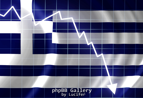 Greek Flag Goes Down